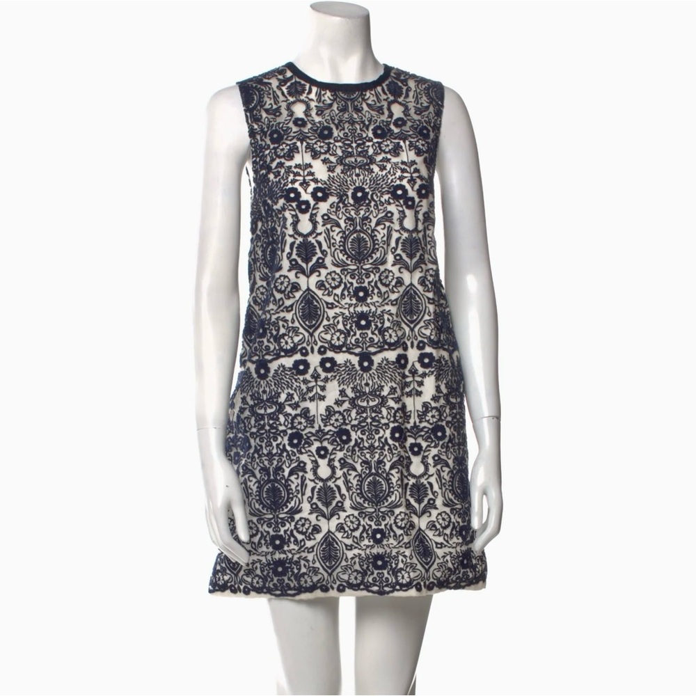 Sea New York Navy Lace Floral Pattern Dress